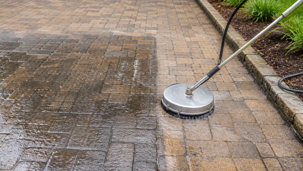 Before-service condition for The Villages Paver Sealing