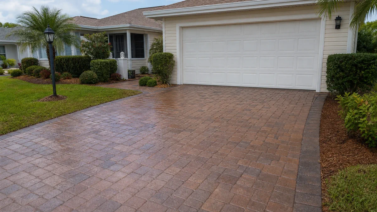 Finished project result for The Villages Paver Sealing